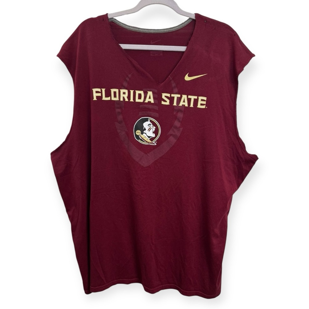 Nike Garnet Florida‎ State Sleeveless V-Neck Workout T-shirt 3XL